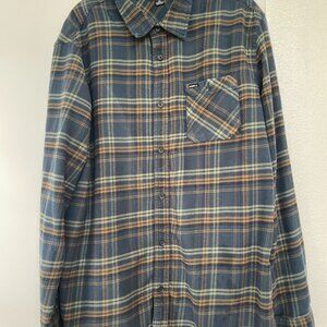 O'Neil Redmond Plaid Standard Fit Long Sleeve Shirt,‎ Button-Down, Navy, XL